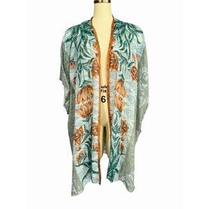Aratta Silent Journey Anthropologie‎ Rusted Field Floral Kimono Wrap Cover-Up OS